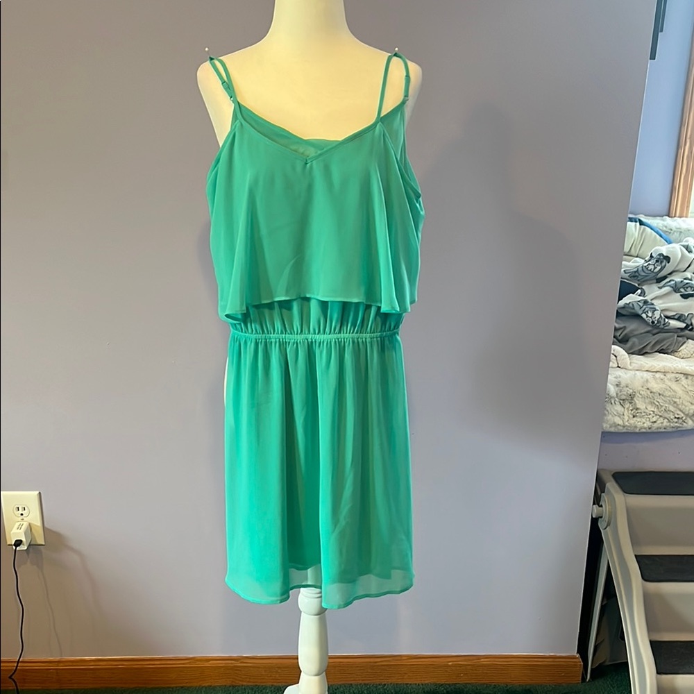Express Green Spaghetti Strap Sundress